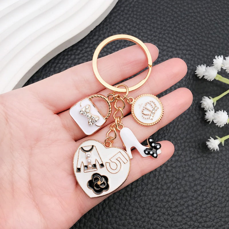 Wholesale White Oil Drop Bag Keychain ACC-KC-Luneng007