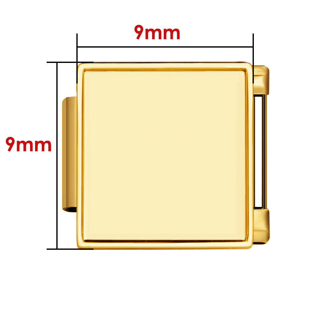 Wholesale DIY Personalized Photo Charm Stainless Steel Watch Band Chain Modular Bracelet 9x9mm