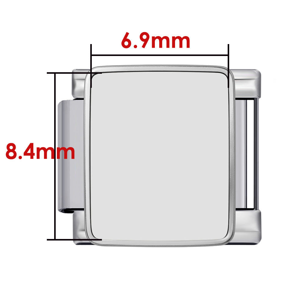 Wholesale DIY Personalized Photo Charm Stainless Steel Watch Band Chain Modular Bracelet 6.9x8.4mm