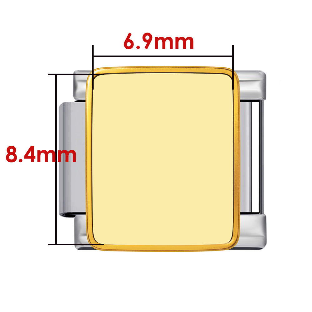 Wholesale DIY Personalized Photo Charm Stainless Steel Watch Band Chain Modular Bracelet 6.9x8.4mm