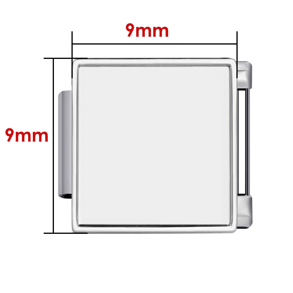 Wholesale DIY Personalized Photo Charm Stainless Steel Watch Band Chain Modular Bracelet 9x9mm