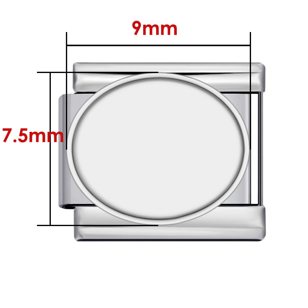 Wholesale DIY Personalized Photo Charm Stainless Steel Watch Band Chain Modular Bracelet 9x7.5mm