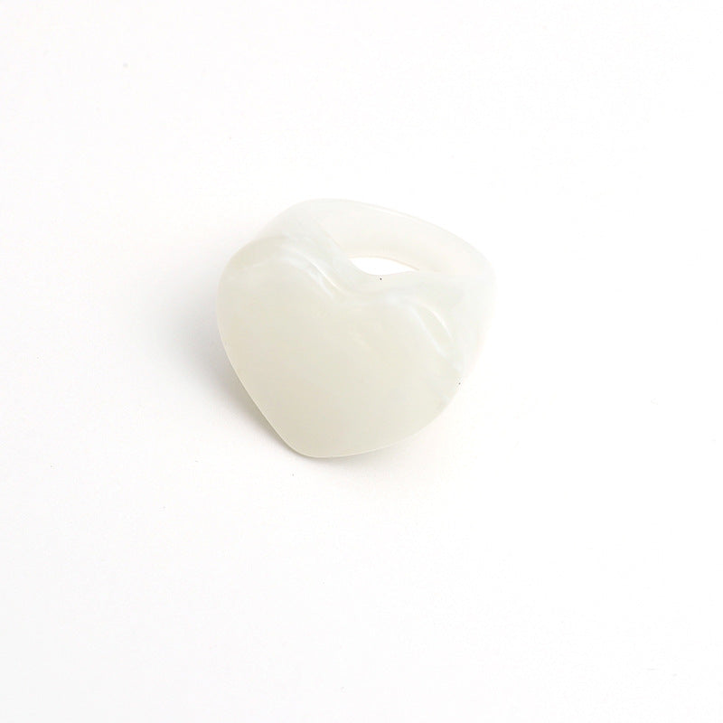 Wholesale Acrylic Heart Ring Two-Piece Set