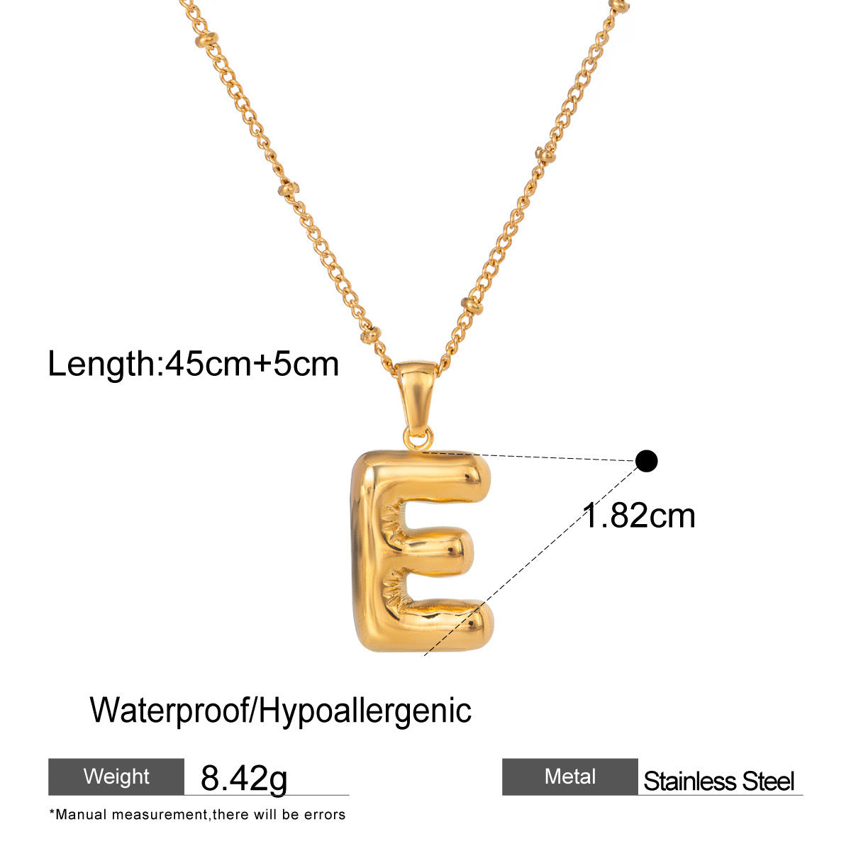 Wholesale Light Luxury Stainless Steel Initial Necklace