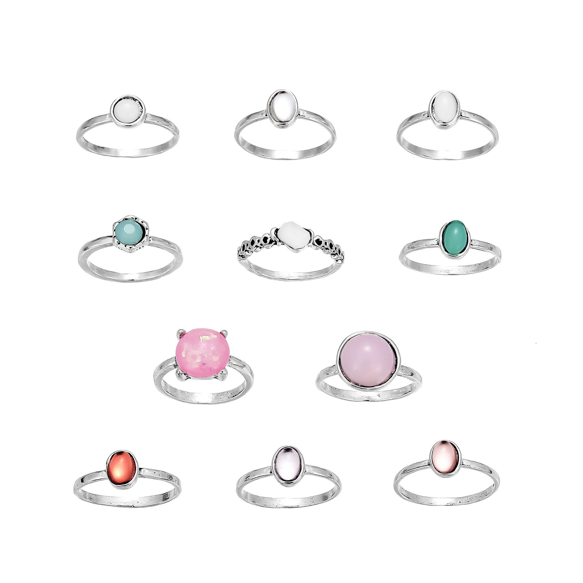 Wholesale  colorful candy color gem 11 suit ring