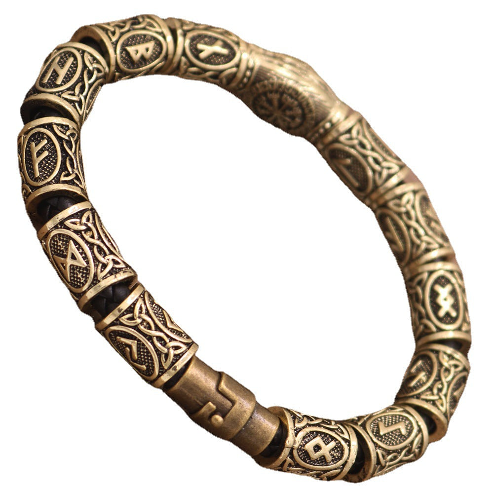 Wholesale Viking Odin Rune Compass Beard Beads Alloy Bracelet ACC-BT-Hongg001