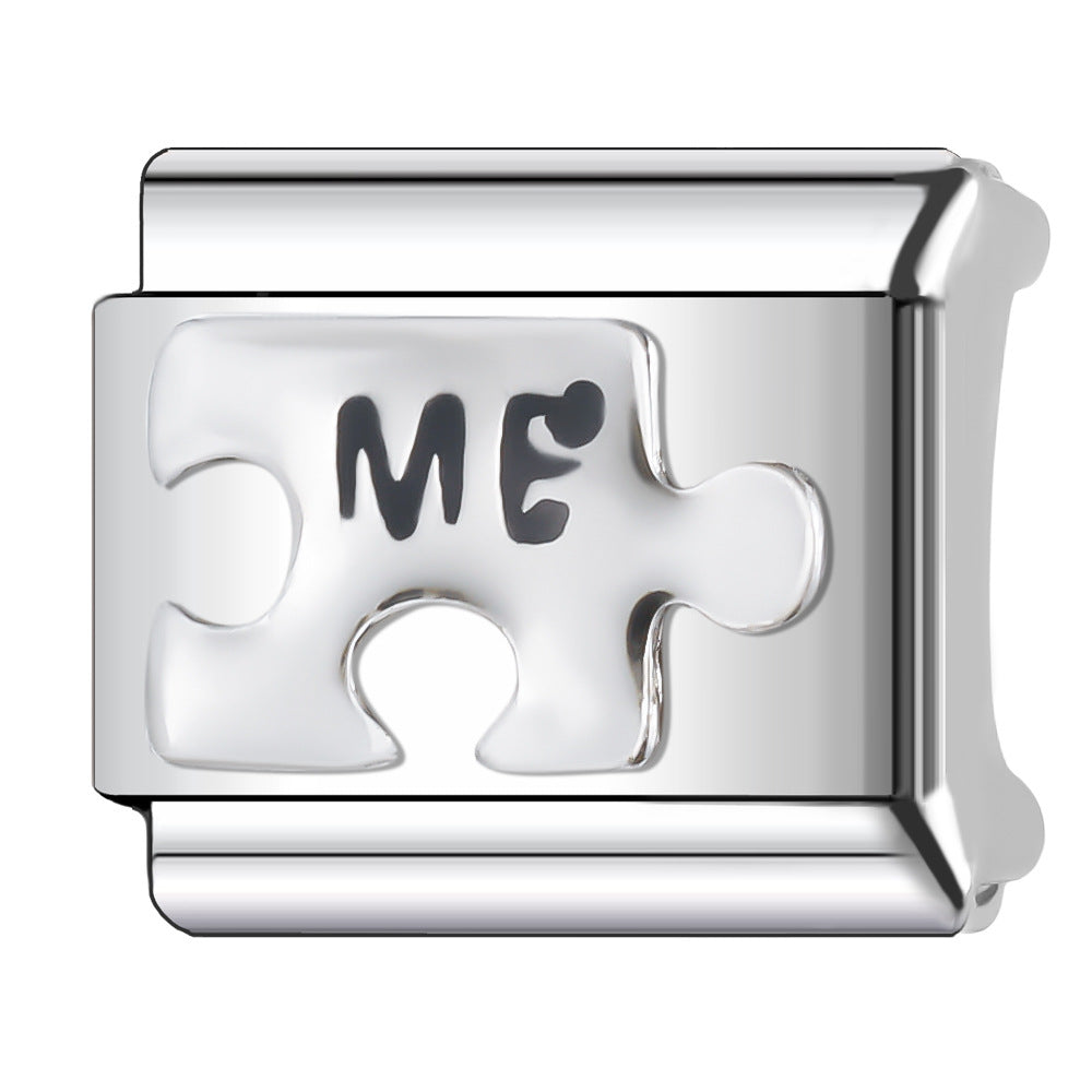 Wholesale Italian Charm Bracelet 9mm DIY Splicing Diamond Light Luxury Series Stainless Steel Composable Bracelet