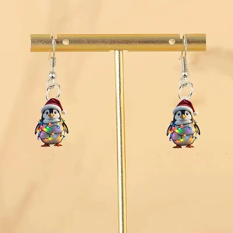 Wholesale Cute Penguin Acrylic Earrings ACC-ES-Xiyin003
