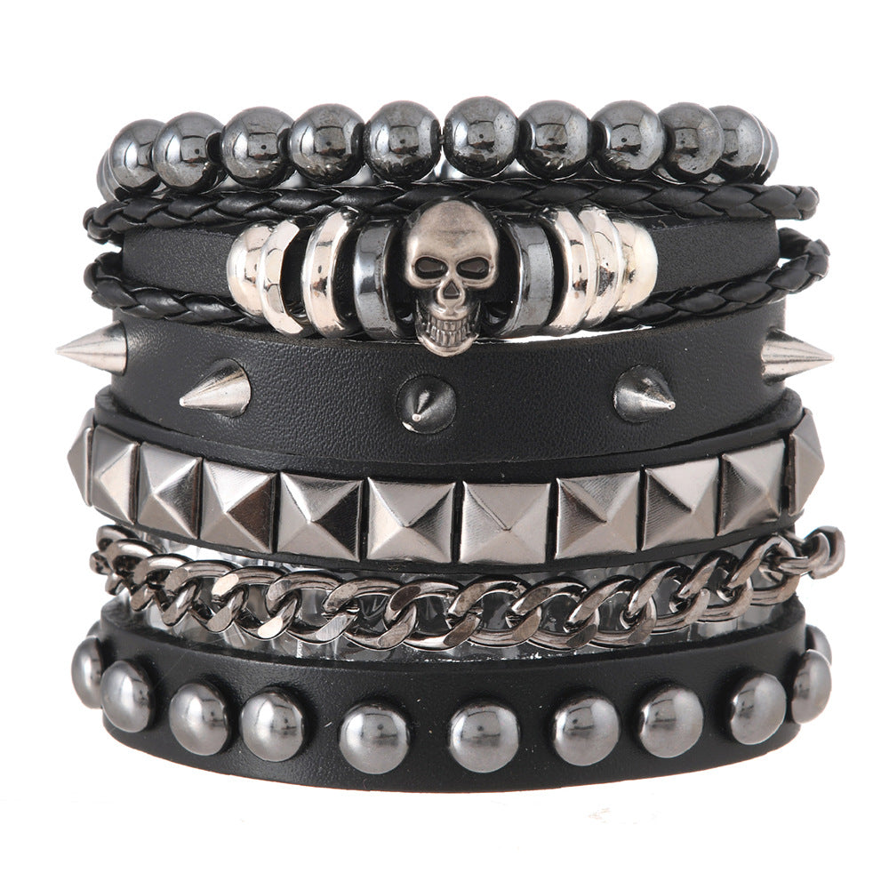Wholesale Multi-layer Punk Style Chain Bracelet