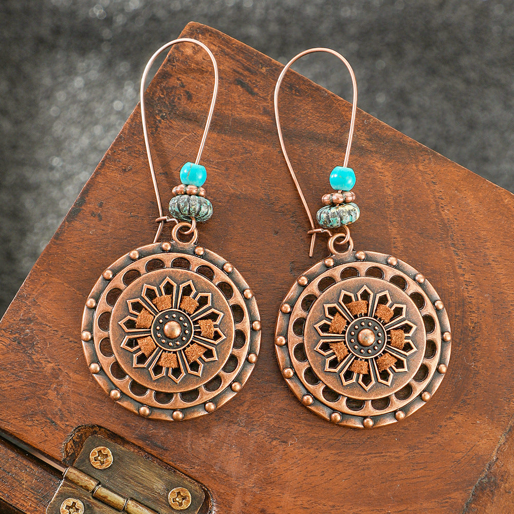 Wholesale Retro Bohemian Ethnic Long Tassel Earrings Zinc Alloy Fashion Accessory