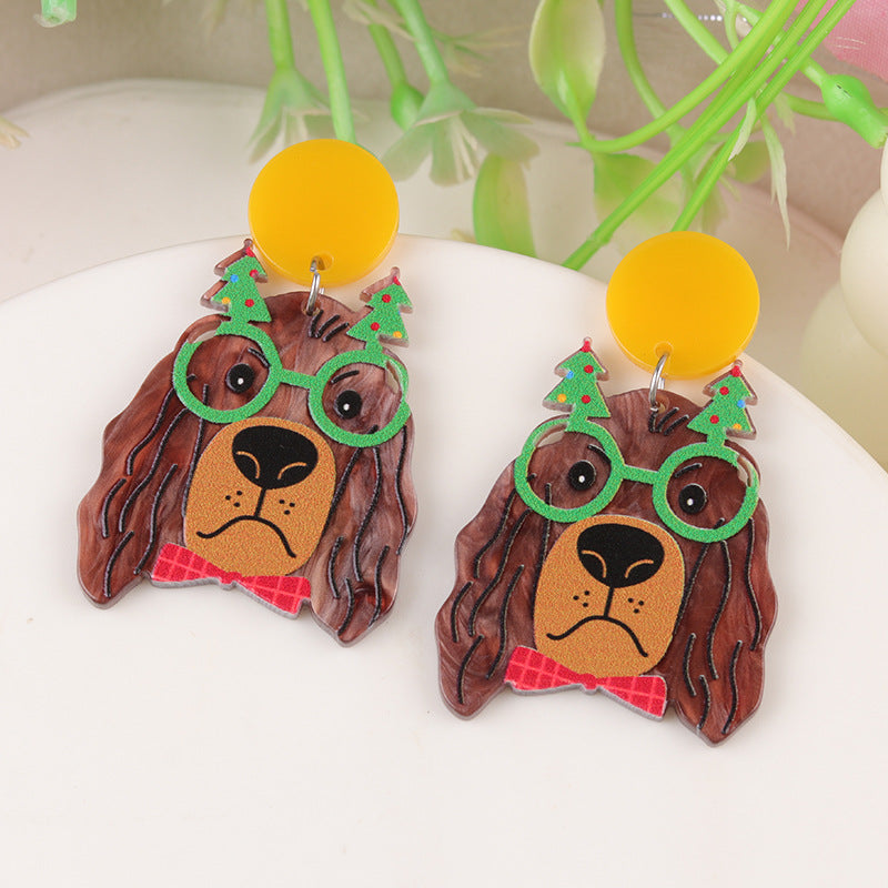 Wholesale Cartoon Creative Christmas Series Elk Gloves Acrylic Earrings