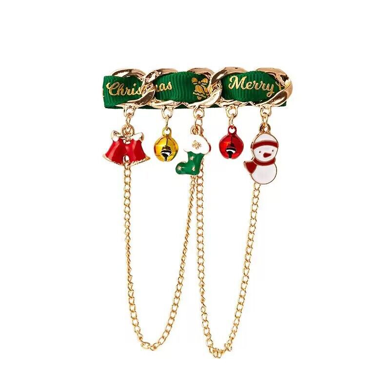 Wholesale Christmas Snowman Alloy Flower Drop Oil Brooch ACC-BCH-DingZhou002