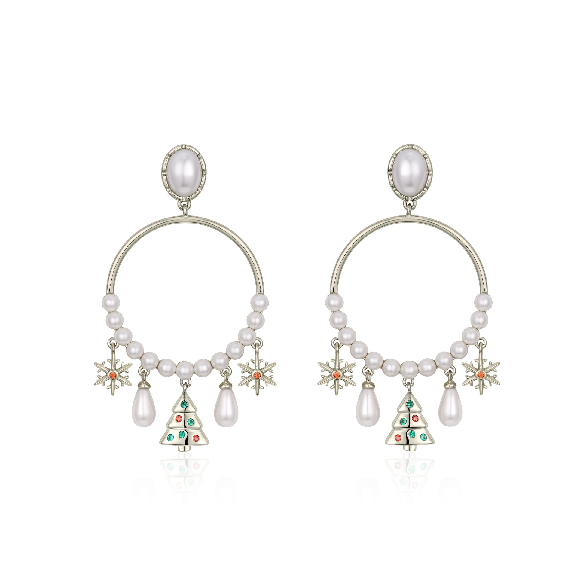 Wholesale Christmas Tree Snowflake Earrings