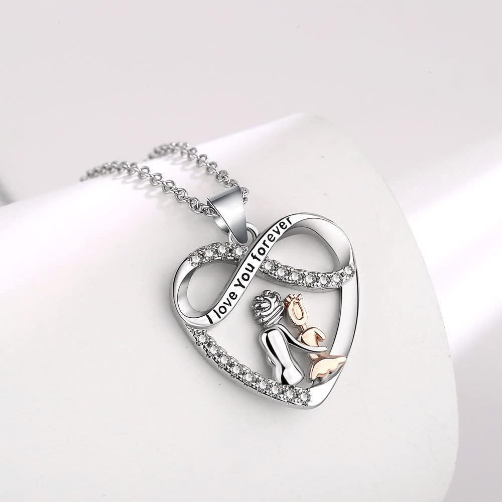 Wholesale Christmas hollow heart necklace love engraved necklace