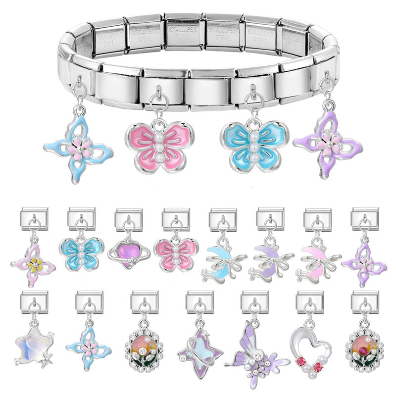 Wholesale Italian modular multifunctional DIY steel pendant bracelet