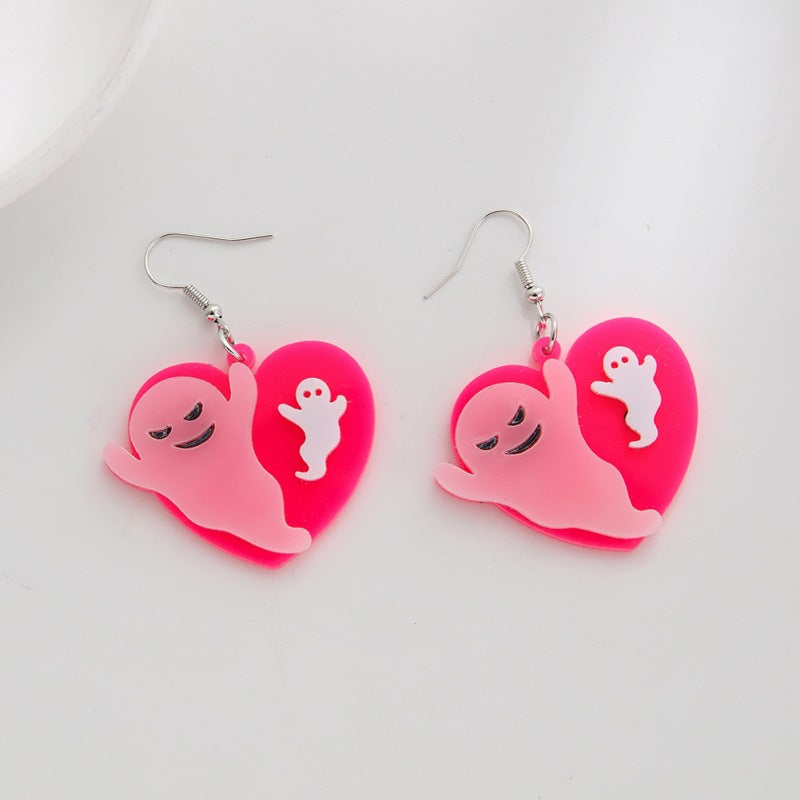 Wholesale  Acrylic Skeleton Ghost Plate Earrings