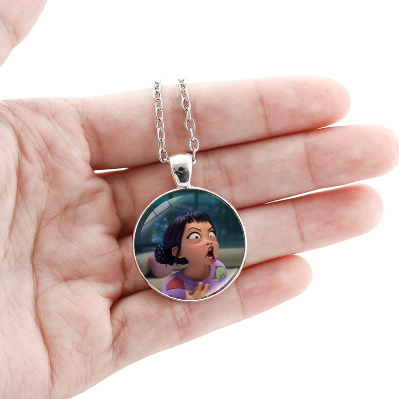 Wholesale kpop korean comic pendant sweater necklace