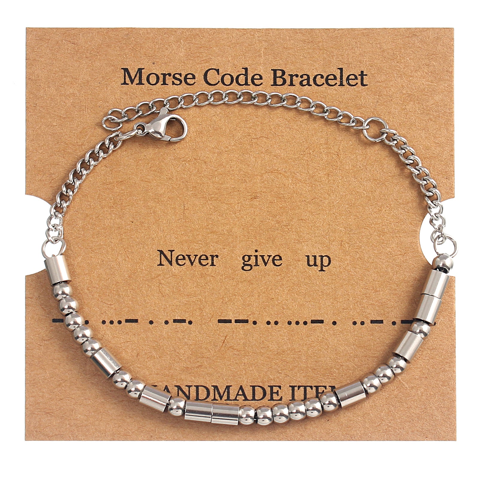 Wholesale stainless steel Golden Moss password letter beaded bracelet