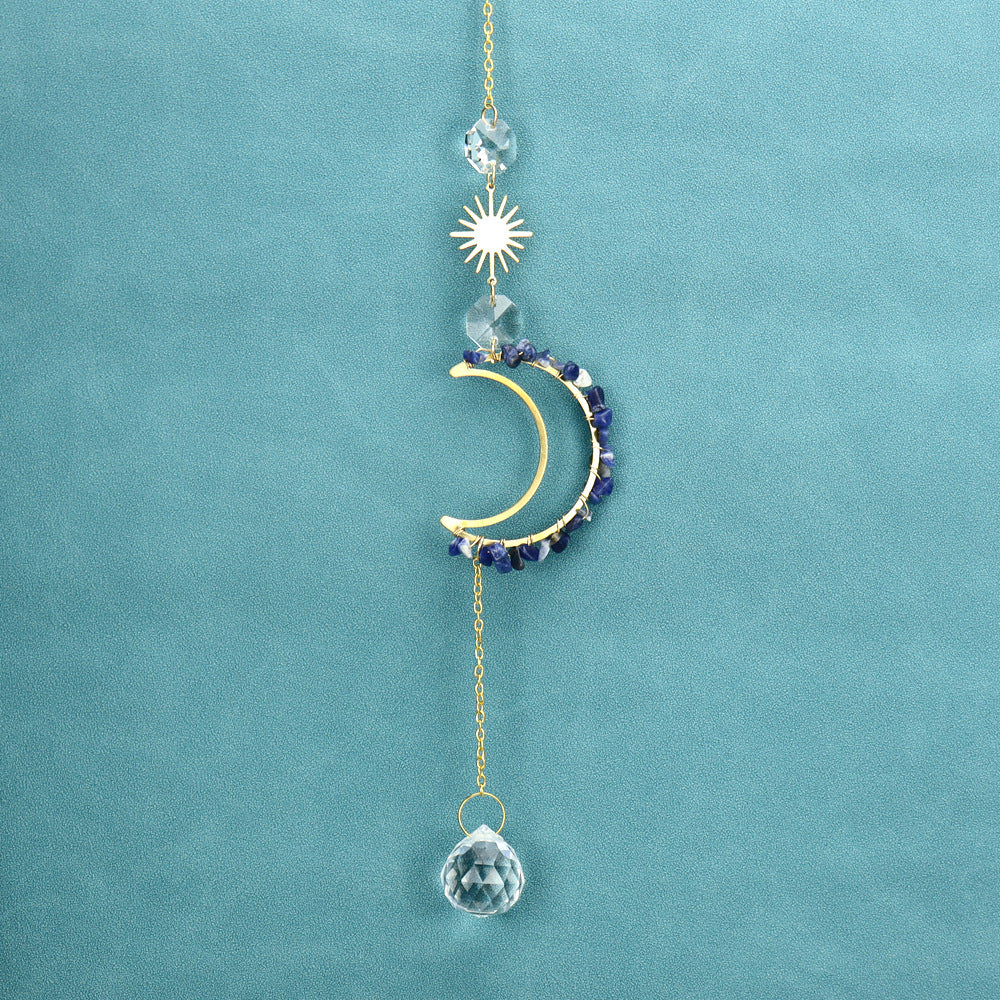 Wholesale  Sun Catcher Moon Sun Crystal Pendant  Wind Chimes