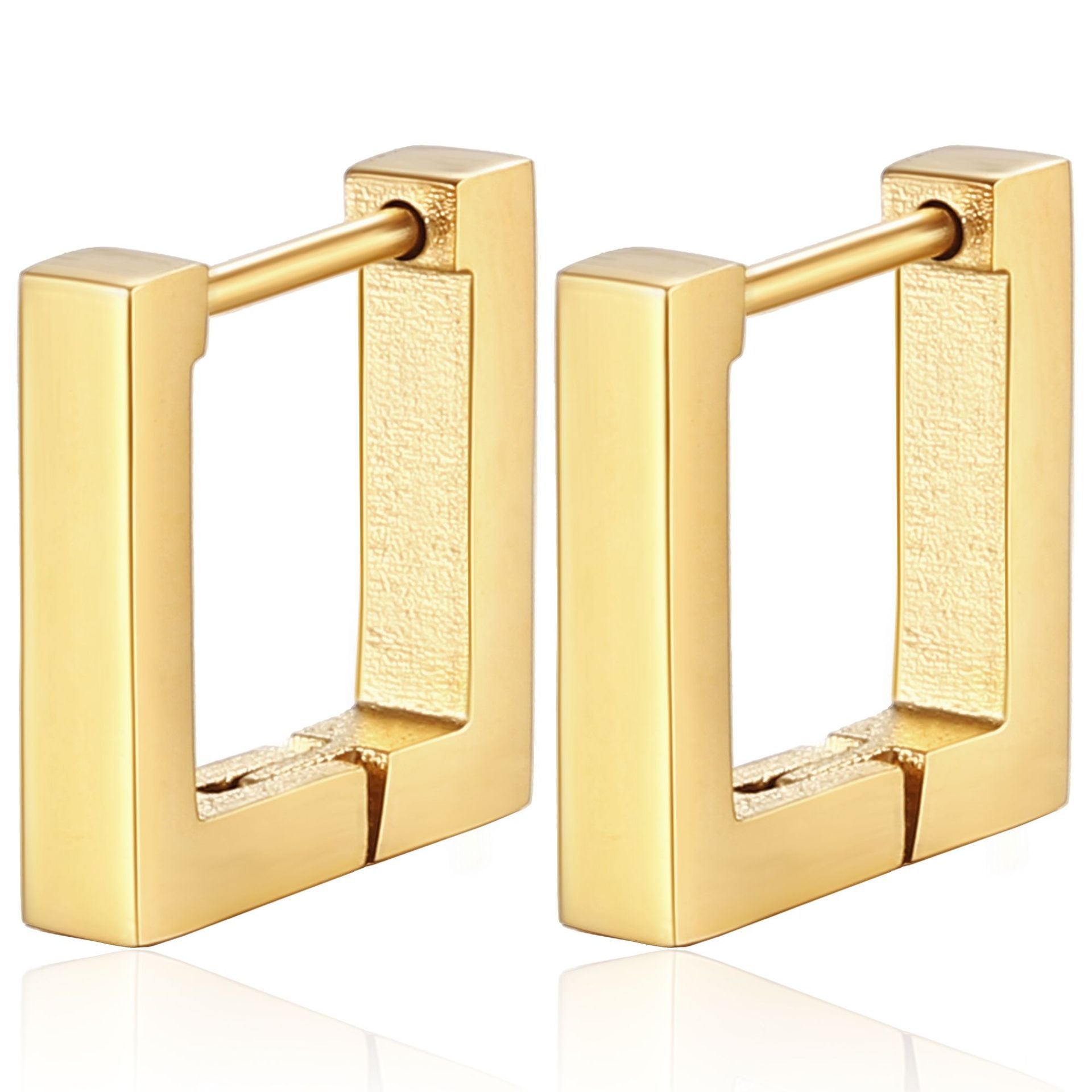 Wholesale Trendy Stainless Steel Geometric Ear Cuffs Unisex Electroplated Steel Tone Jewelry Accessory