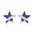Wholesale  Independence Day earrings  personality red white blue diamond flag USA five-pointed star earrings