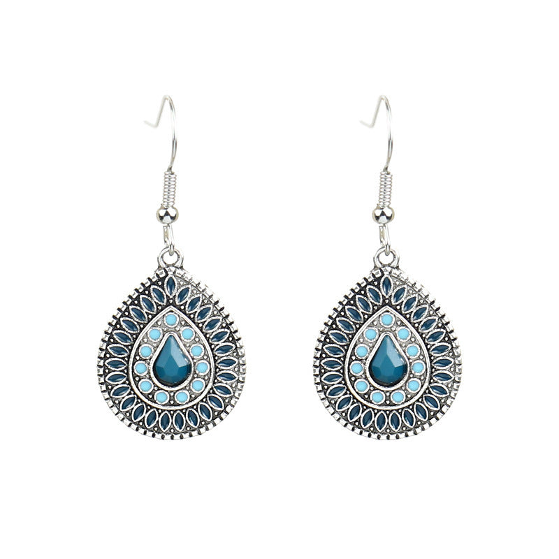 Wholesale Alloy Clear Drip Oil Geometric Bohemian Earrings for Women Fashion Accessory