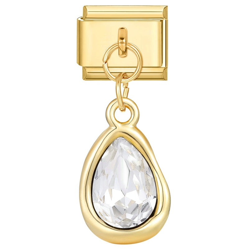 Wholesale Italian Charm Bracelet 9mm DIY Splicing Removable Stainless Steel Gold Base Pendant Composable Bracelet