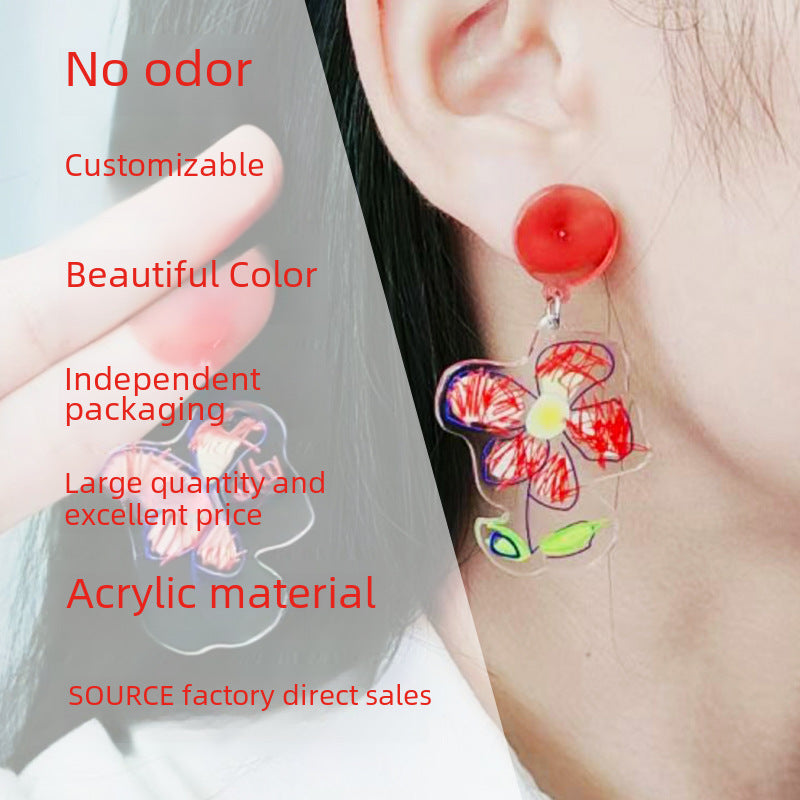 Wholesale Valentine's Day Sunflower Acrylic Earrings