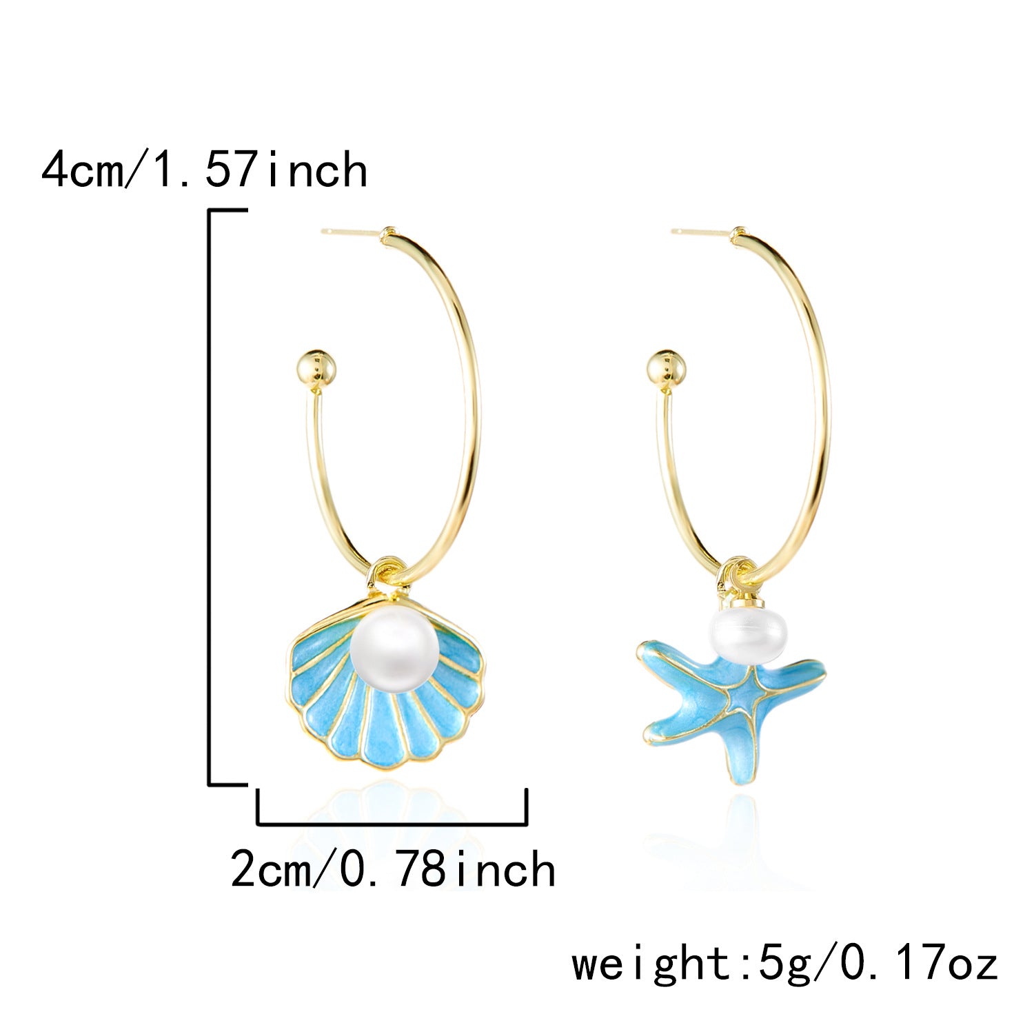 Wholesale Ocean Style Pearl Earrings Shell Starfish Jewelry