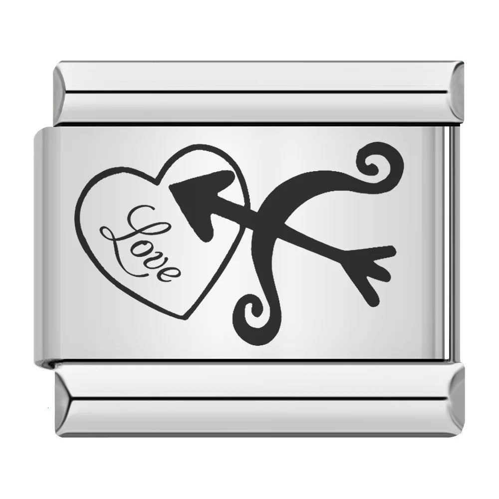 Wholesale 9mm Italian Charm Starter Bracelets DIY Laser Single Section Creative Stainless Steel Composable Bracelet