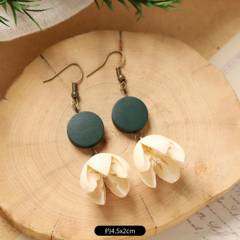 Wholesale Vintage Hand-made Plant Fruit Wood Earrings