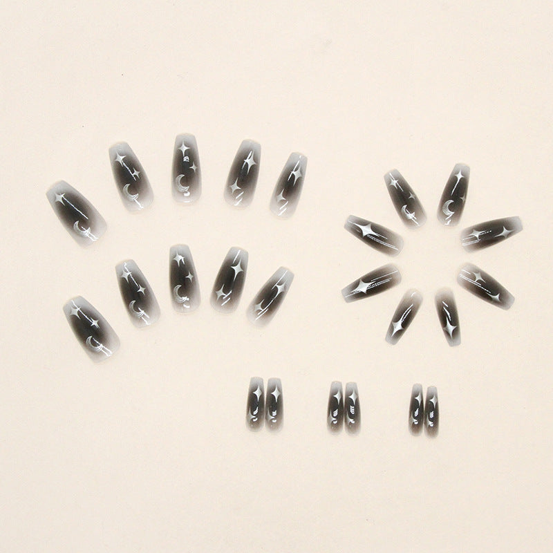 Wholesale 24 Pieces/box Silver Moon Nails Kits Nail Stickers