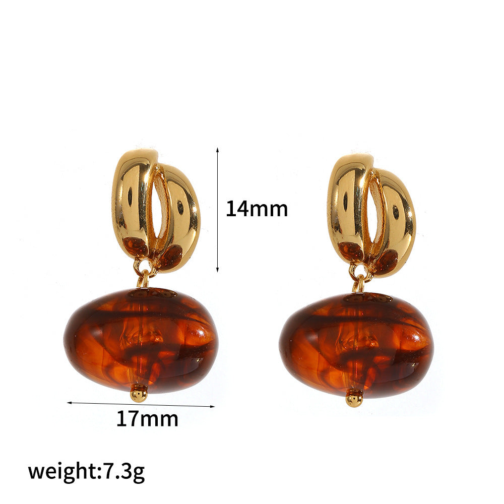 Wholesale Stylish Teardrop Resin Earrings With Stainless Steel Posts Trendy Everyday Jewelry Accessory