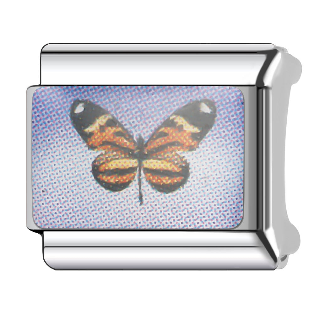 Wholesale Italian Charm Bracelet 9mm DIY Splicing Butterfly Stainless Steel Composable Bracelet