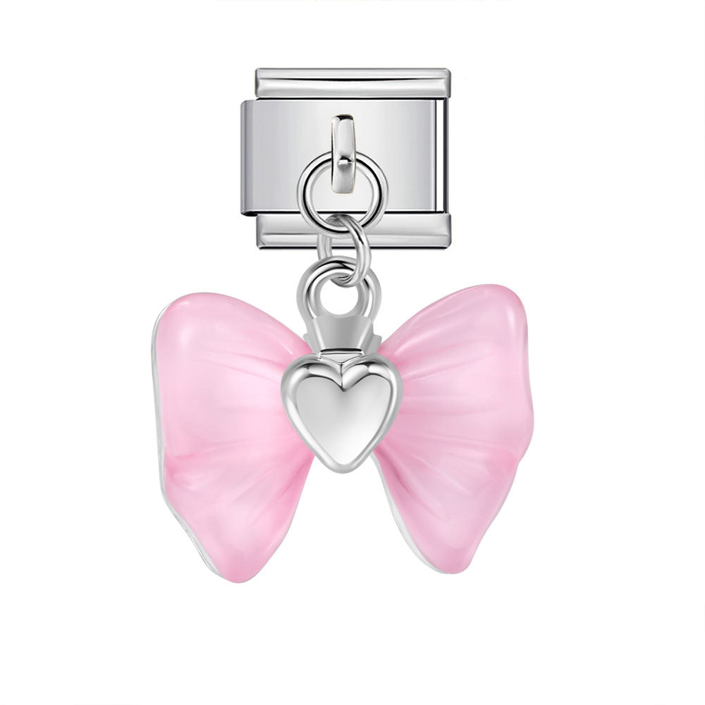 Wholesale  Italian Charm Bracelet 9mm DIY Colorful Heart Moon Bow  Creative Stainless Steel Composable Bracelet