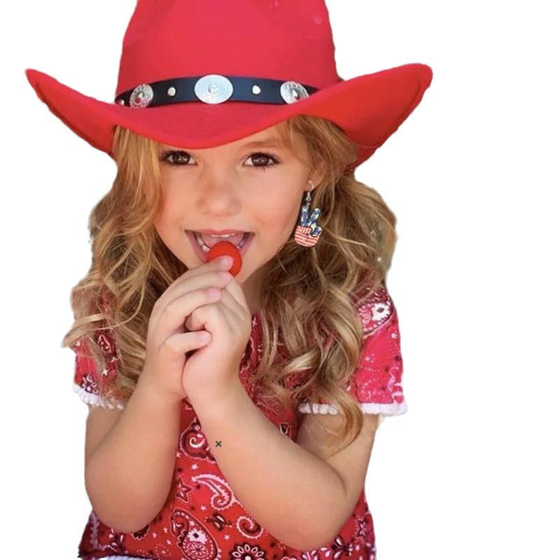 Wholesale  USA Independence Day Earrings Flag Butterfly Cow Finger Smiley Eagle Pendant Jewelry