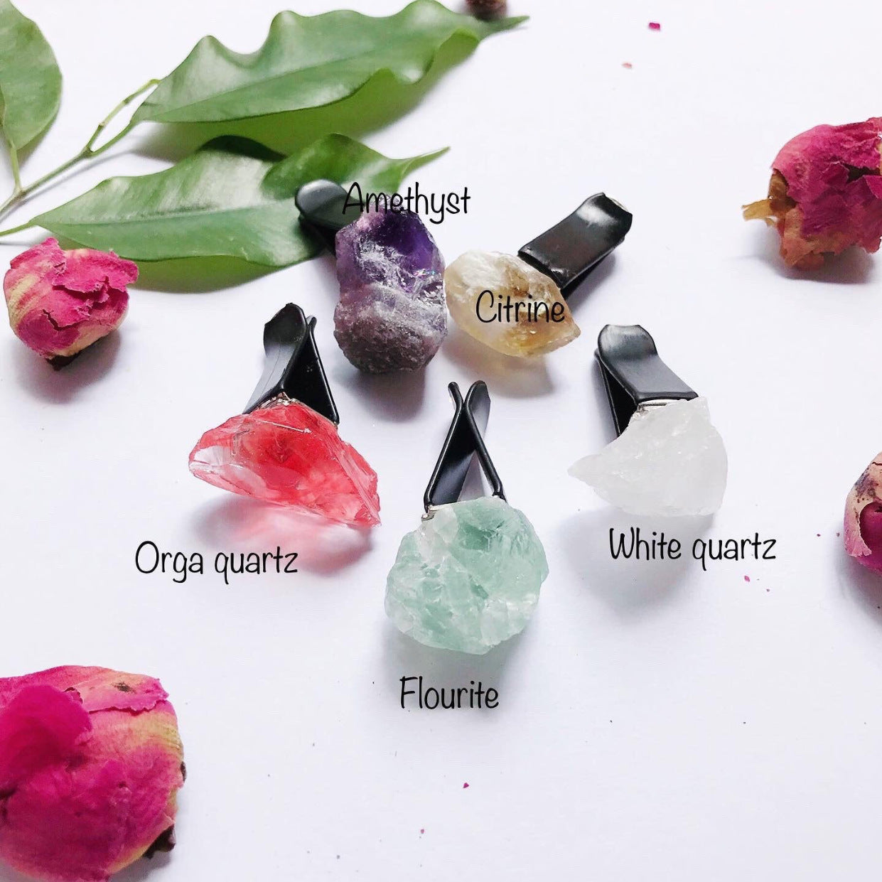 Wholesale Natural Amethyst Rose Quartz Car Air Vent Decoration Car Accessories ACC-CA-RongGuan001