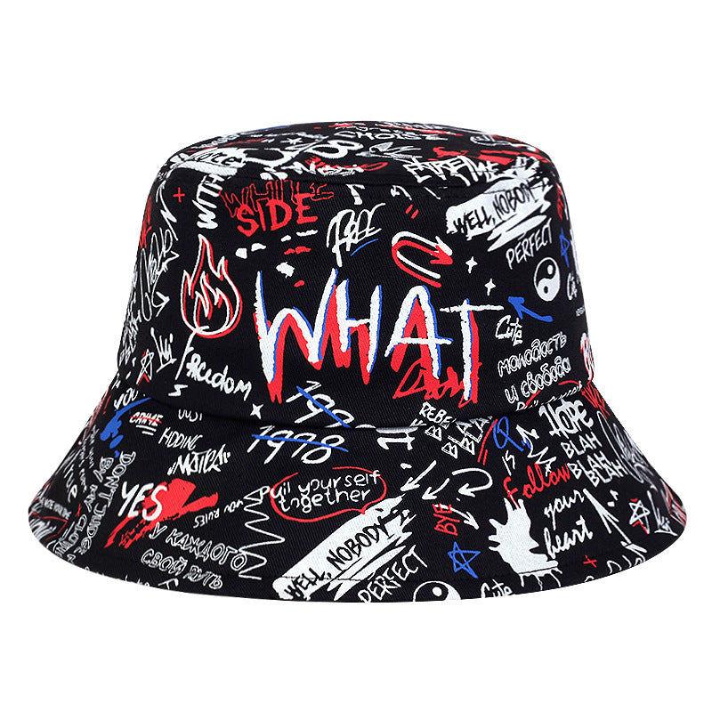 Wholesale Letter Printed Bucket Hat Double Sided Basin Hat ACC-HT-KuBang010
