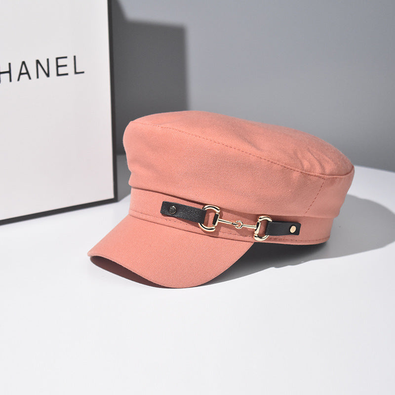 Wholesale Chic Casual Beret Hat Black Flat Top Cap With Curved Brim Breathable Everyday Fashion Accessory