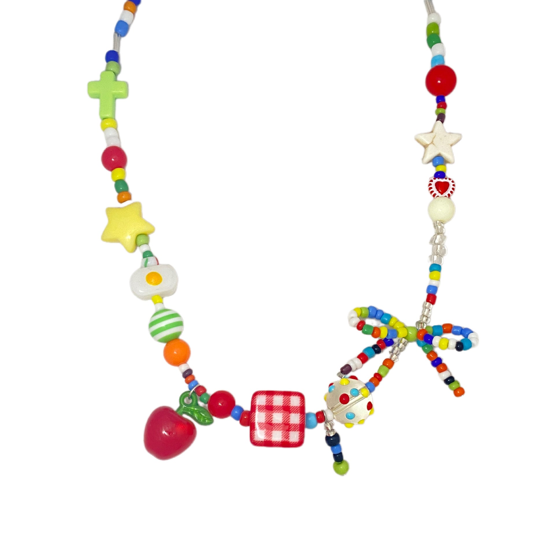 Wholesale Summer Dopamine Color Beaded Necklace