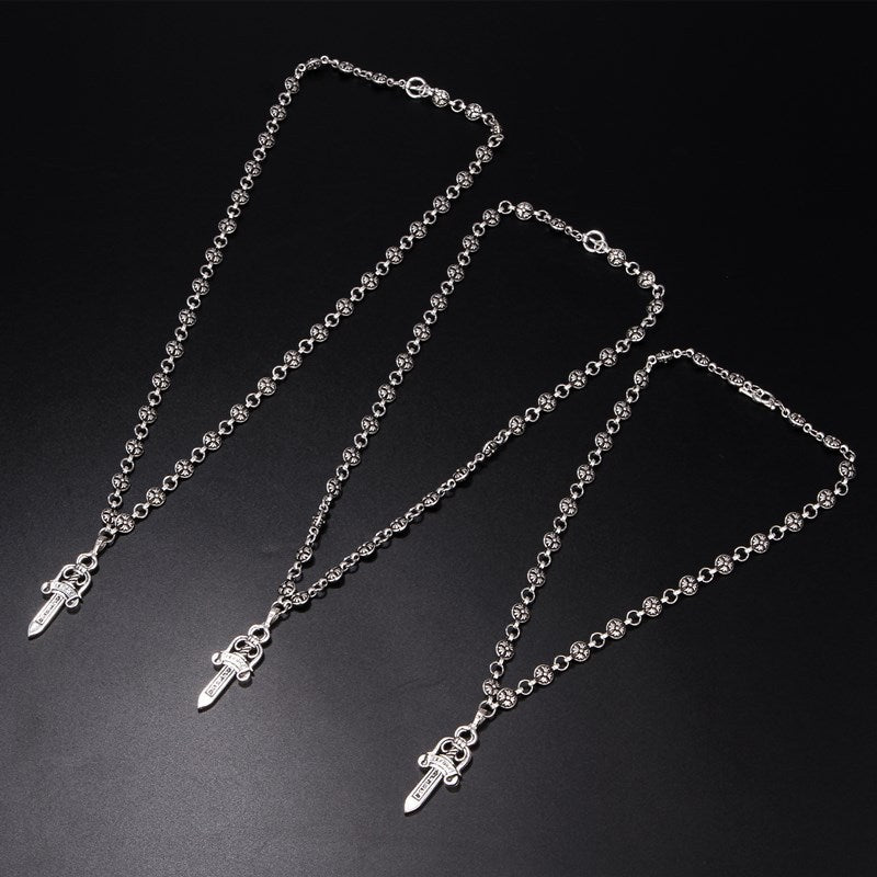 Wholesale electroplated big sword pendant sweater chain