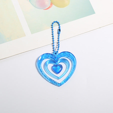 Wholesale Candy Colored Heart-shaped Acrylic Keychain Pendant ACC-KC-HuiMei006