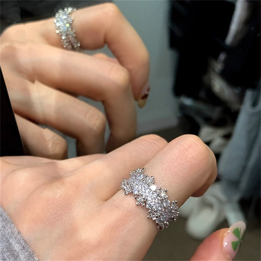 Wholesale Light Luxury Super Flash Stars Full of Zircon Ring