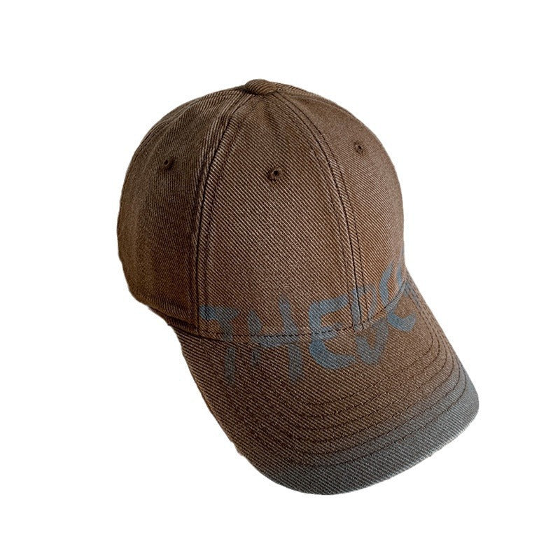 Wholesale Washed old letters retro wide soft top hat