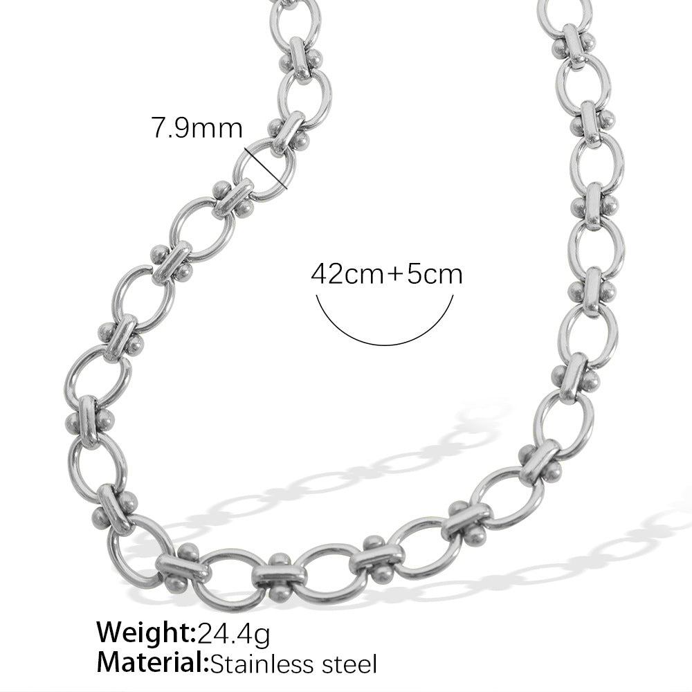 Wholesale  Fashion Light Luxury Atmospheric Simple Personality Retro Titanium Steel Bracelet Women' s Advanced Design Bracelet Clavicle Chain