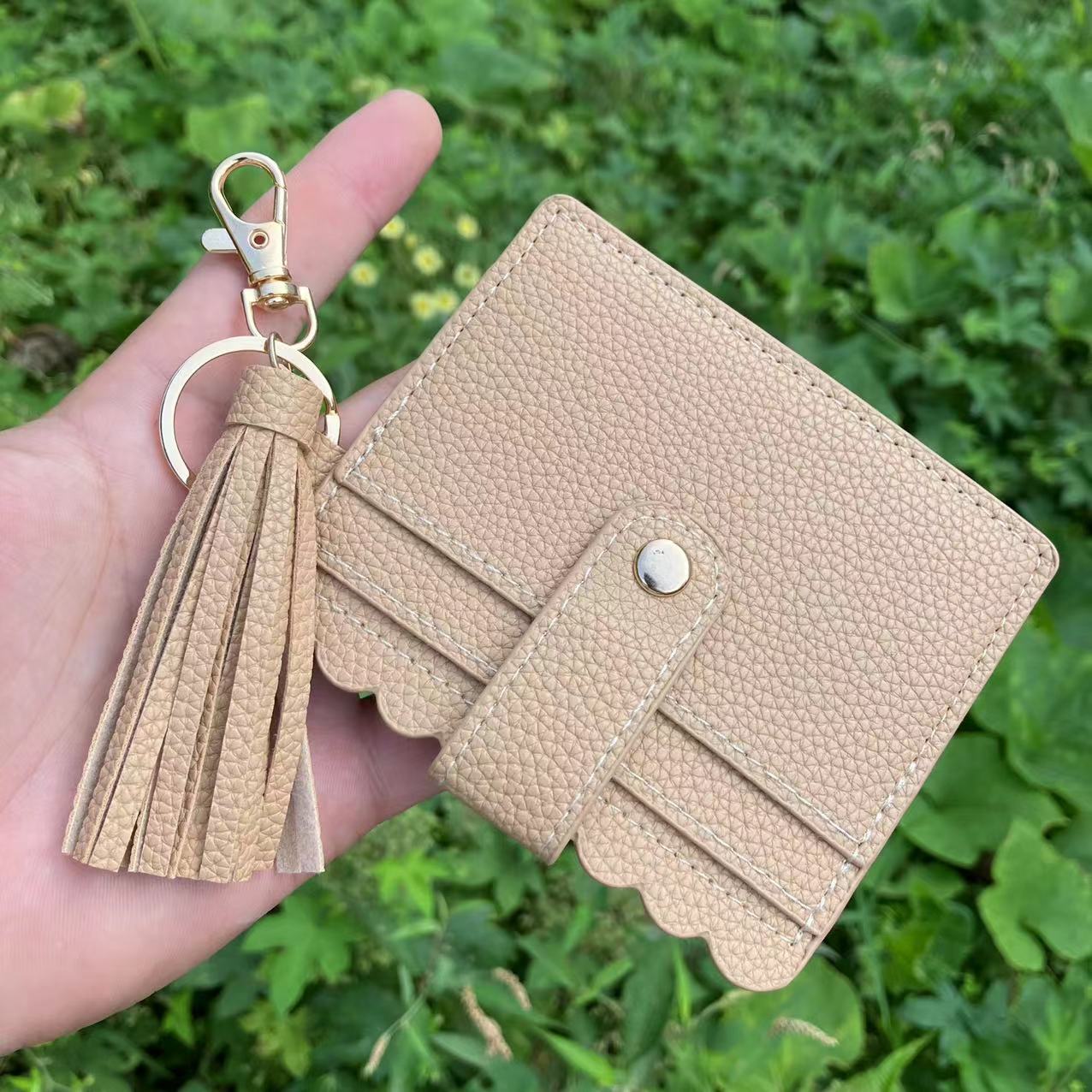 Wholesale Leopard Print Plaid Tie Dye Plaid Card Holder Keychain Wristlet Keychain ACC-KC-QiuXue008