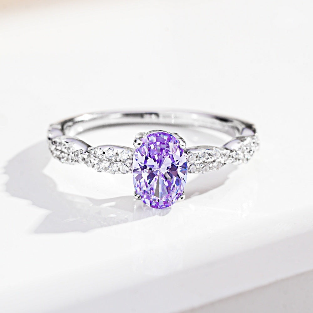 Wholesale Trendy Cross Twist Band Silver Ring For Women 1 Carat D Color Zircon Everyday Wear Jewelry Gift