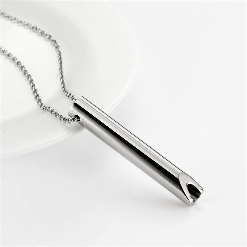 Wholesale Whistle Meditation Relief Anxiety Stainless Steel Necklace