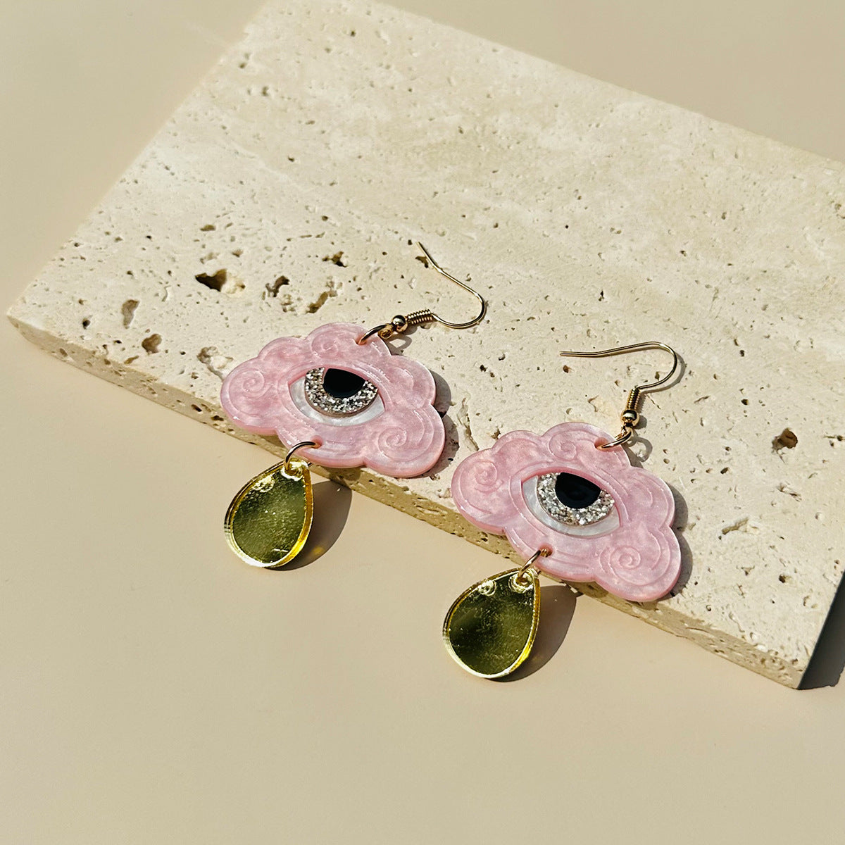 Wholesale Funny Halloween Cloud Eyes Water Drop Mirror Acrylic Earrings ACC-ES-ChiCha003
