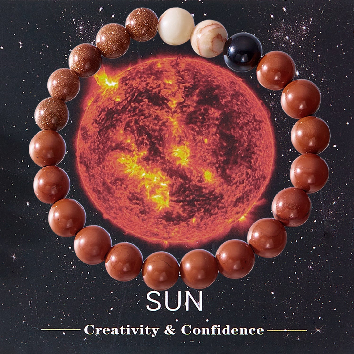 Wholesale solar system eight planets beaded paper card bracelet